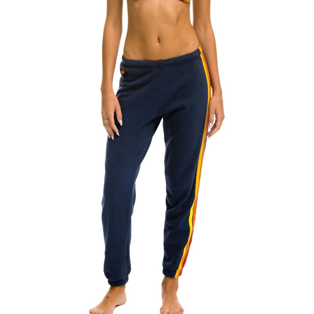 5 STRIPE SWEATPANTS - NAVY SIZE S